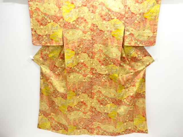 JAPANESE KIMONO / KOMON / FLOWER & TRADITIONAL PATTERN 